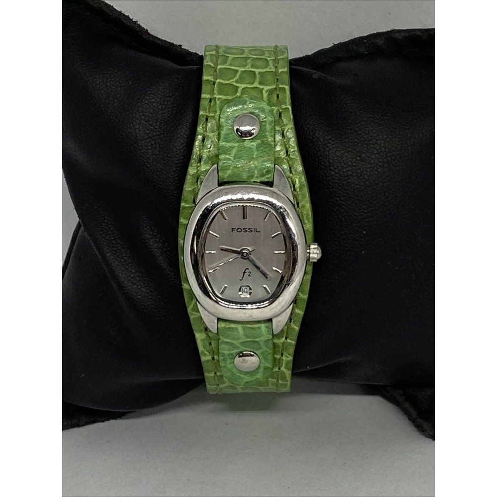 Fossil ES9934 Women's Green Leather Analog White D